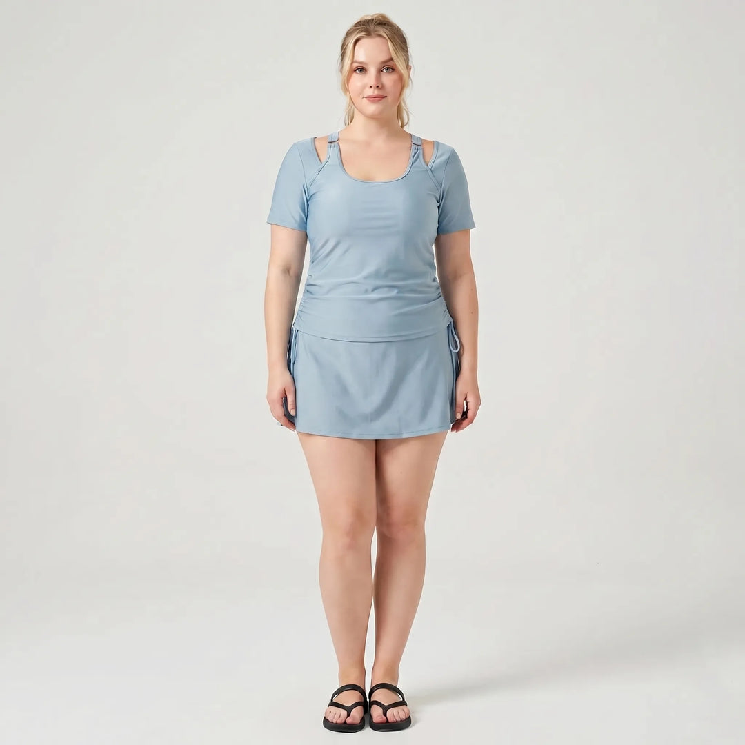 Plus Size Skirted Swimsuit Set - Sally