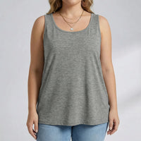 Plus Size Sleeveless U-Neck Tank Top - Lois