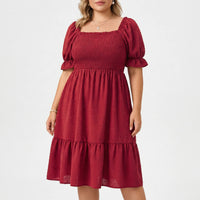 Plus Size Smocked Bodice Maxi Dress - Connie