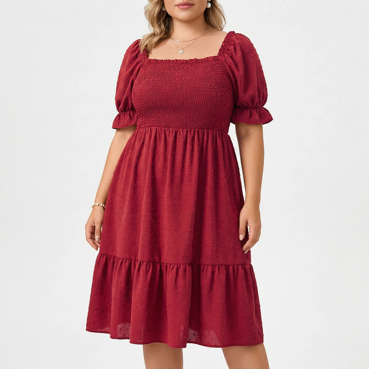 Plus Size Smocked Bodice Maxi Dress - Connie