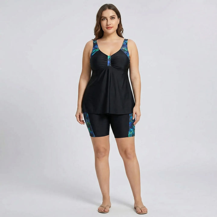 Plus Size Tankini With Bike Shorts - Danielle
