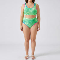 Plus Size Tie Dye Two-Piece Bikini Set - Jean
