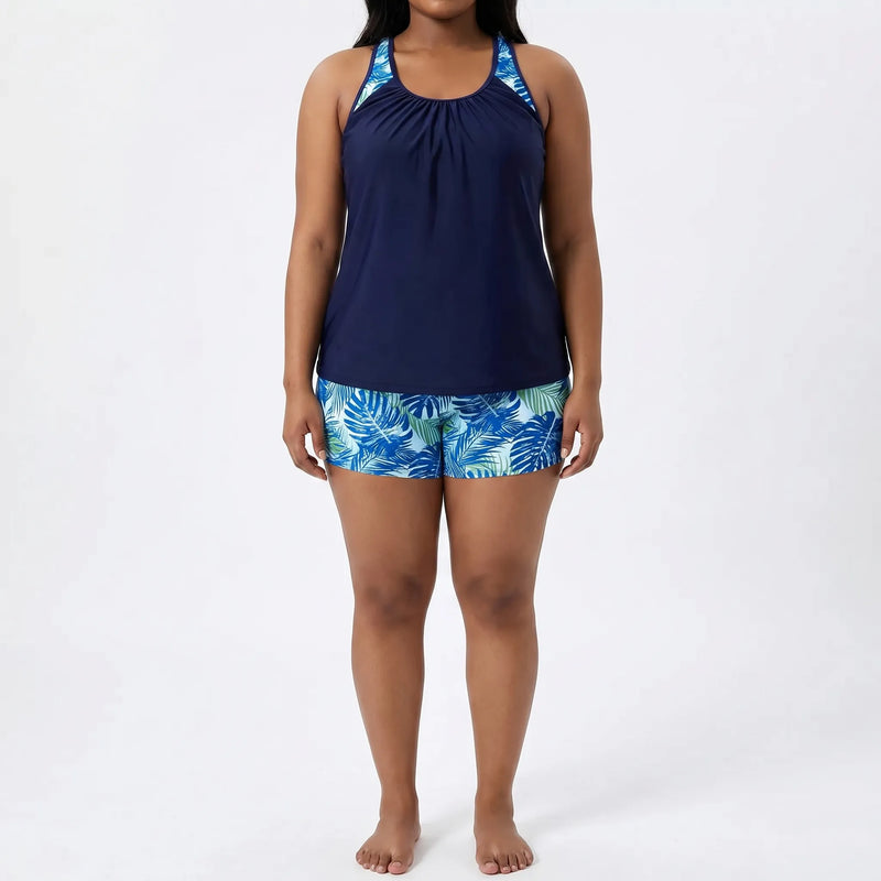 Plus Size Tropical Print Bikini - Raquel