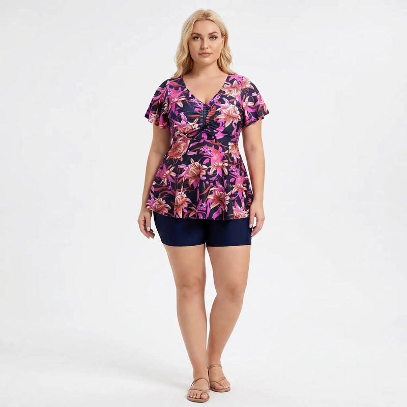 Plus Size Two-Piece Swimsuit Set - Catherine