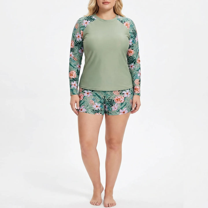 Plus Size Two-Piece Swimwear With Shorts - Geraldine