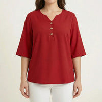 Plus Size V-Neck Casual Top - Lucia
