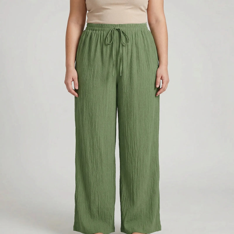 Plus Size Wide Leg Casual Pants - Tonya
