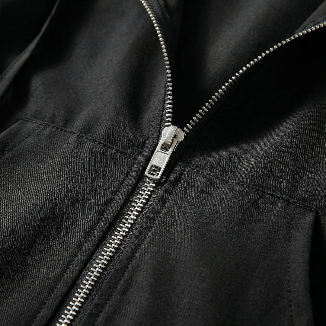 Plus Size Zip-Up Hooded Long Coat - Audrey