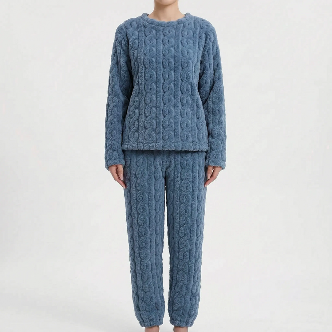 Plush Long Sleeve Pyjama Set - Rosemarie