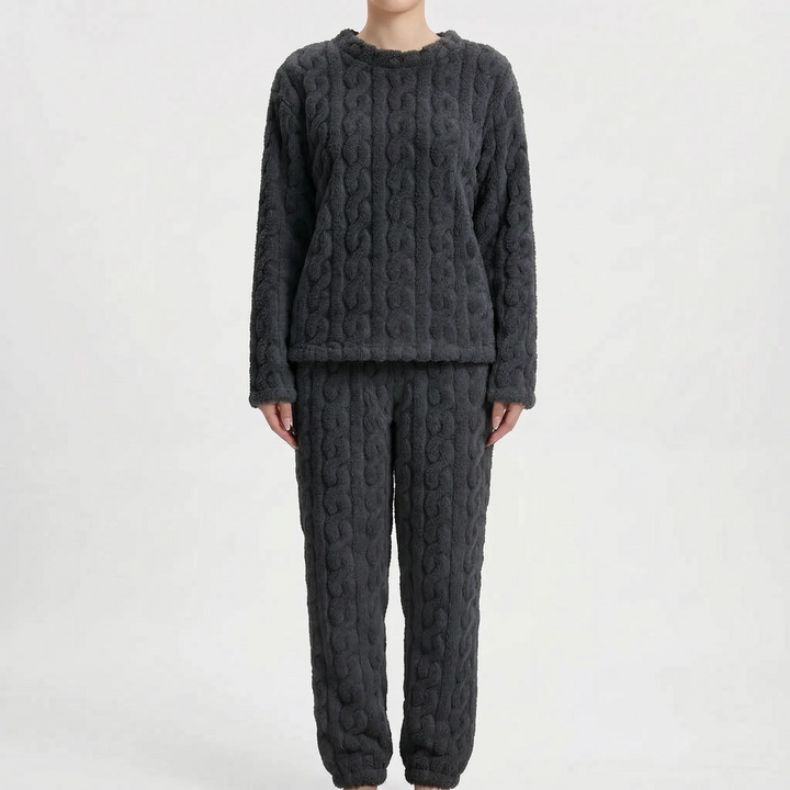 Plush Long Sleeve Pyjama Set - Rosemarie