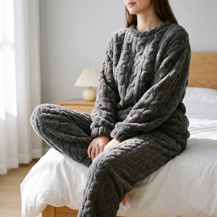 Plush Long Sleeve Pyjama Set - Rosemarie