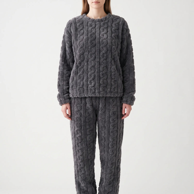 Plush Long Sleeve Pyjama Set - Rosemarie
