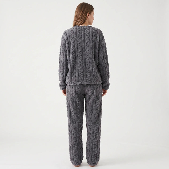Plush Long Sleeve Pyjama Set - Rosemarie