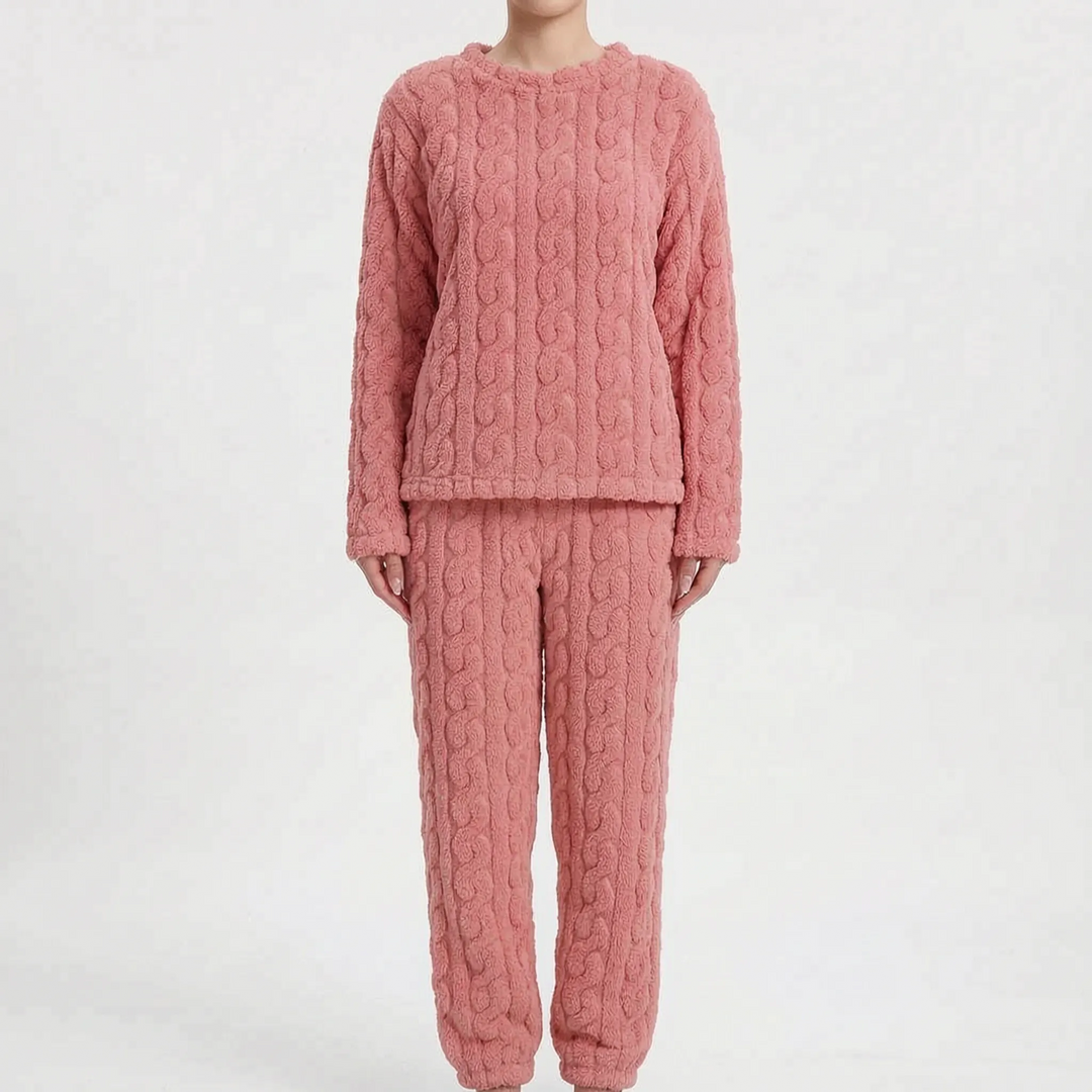 Plush Long Sleeve Pyjama Set - Rosemarie