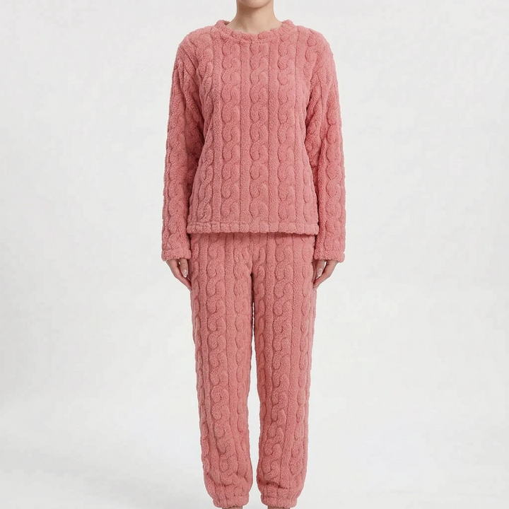 Plush Long Sleeve Pyjama Set - Rosemarie