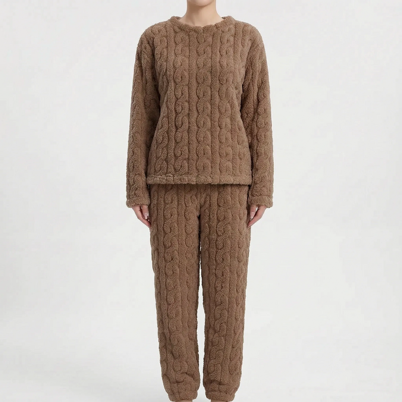 Plush Long Sleeve Pyjama Set - Rosemarie
