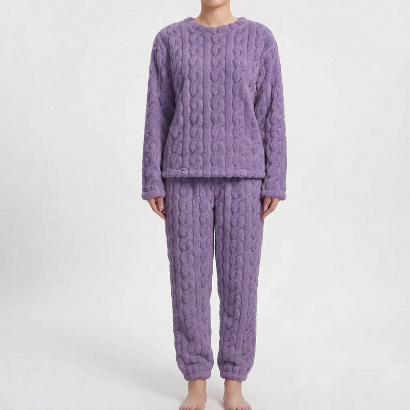 Plush Long Sleeve Pyjama Set - Rosemarie