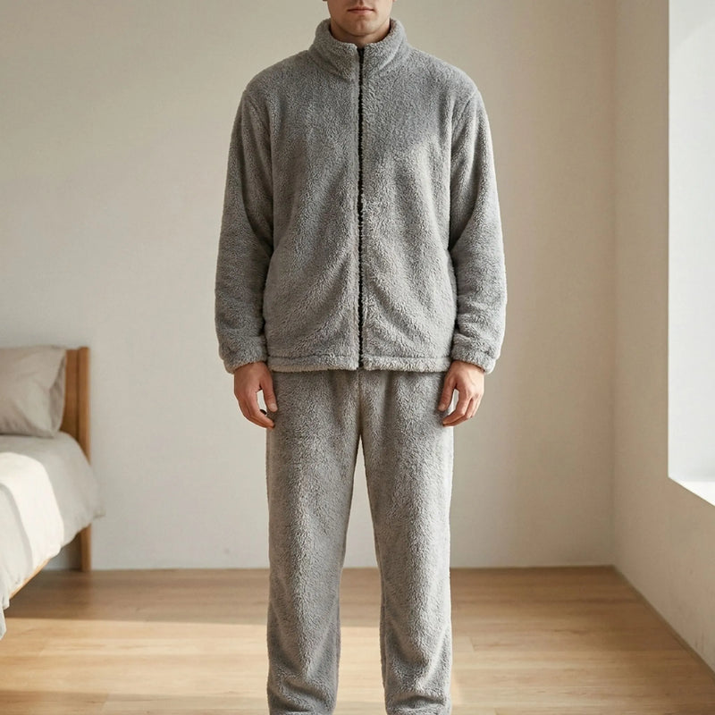 Plush Zip-Up Mens Pyjama Set - Irvin