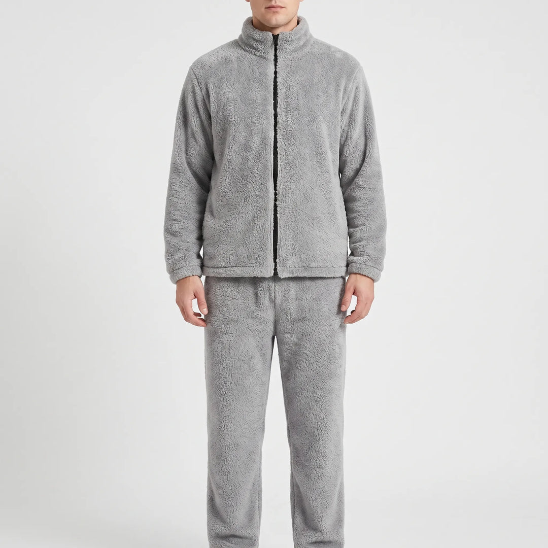 Plush Zip-Up Mens Pyjama Set - Irvin