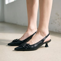 Pointed Toe Slingback Heels - Kristina
