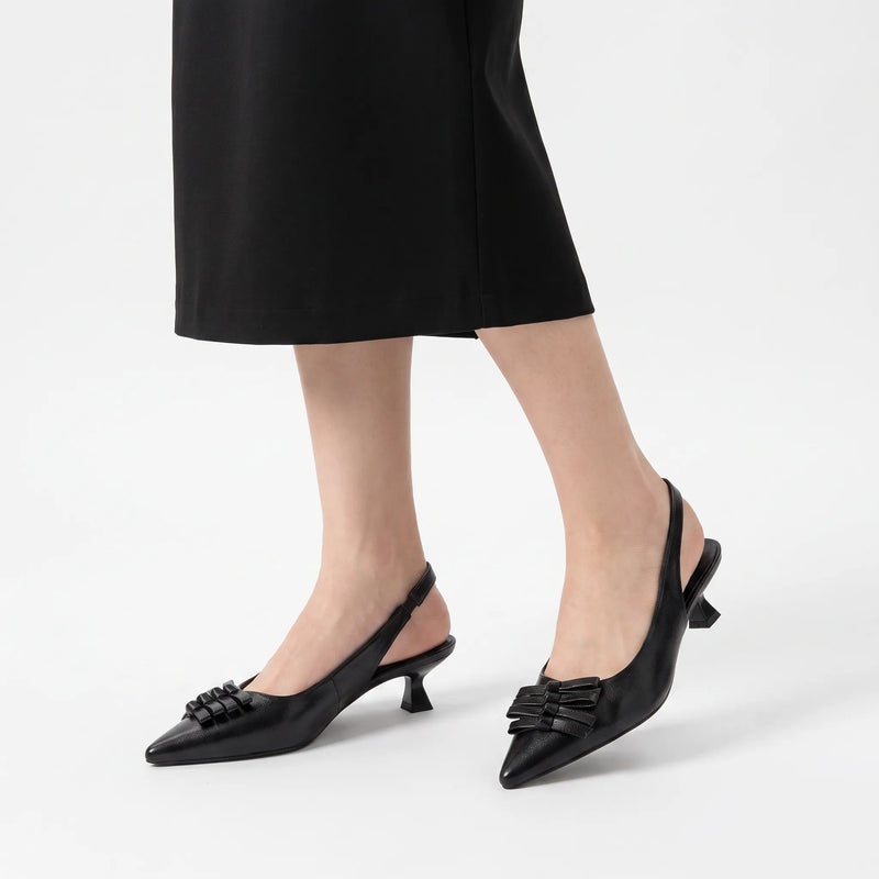 Pointed Toe Slingback Heels - Kristina