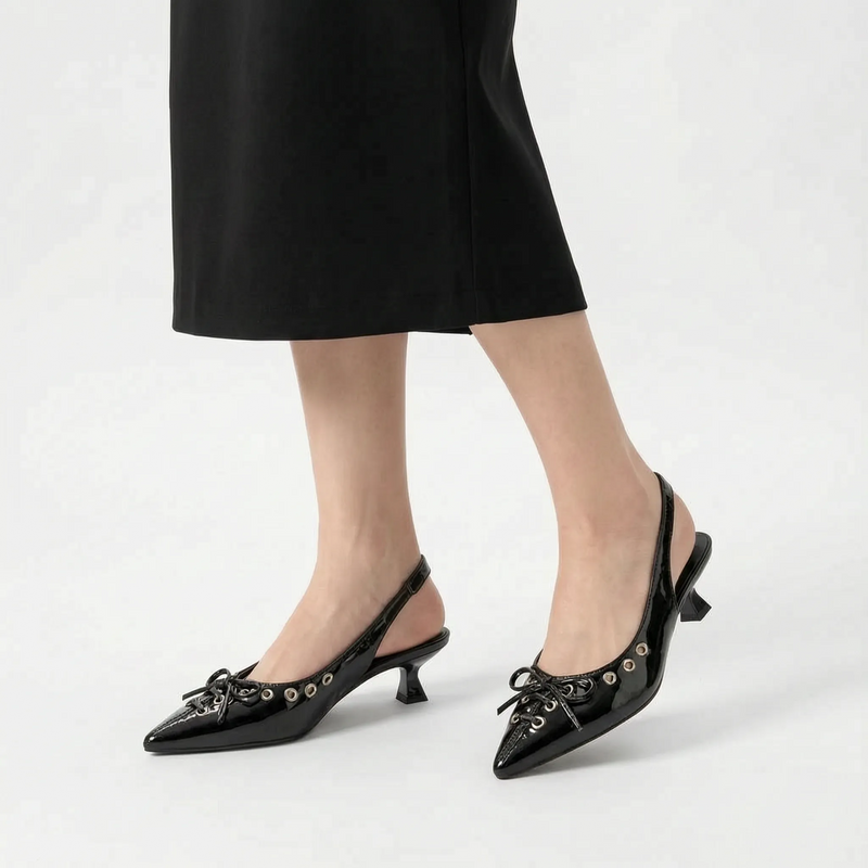 Pointed Toe Slingback Heels - Kristina