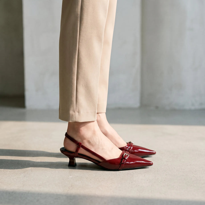 Pointed Toe Slingback Heels - Victoria