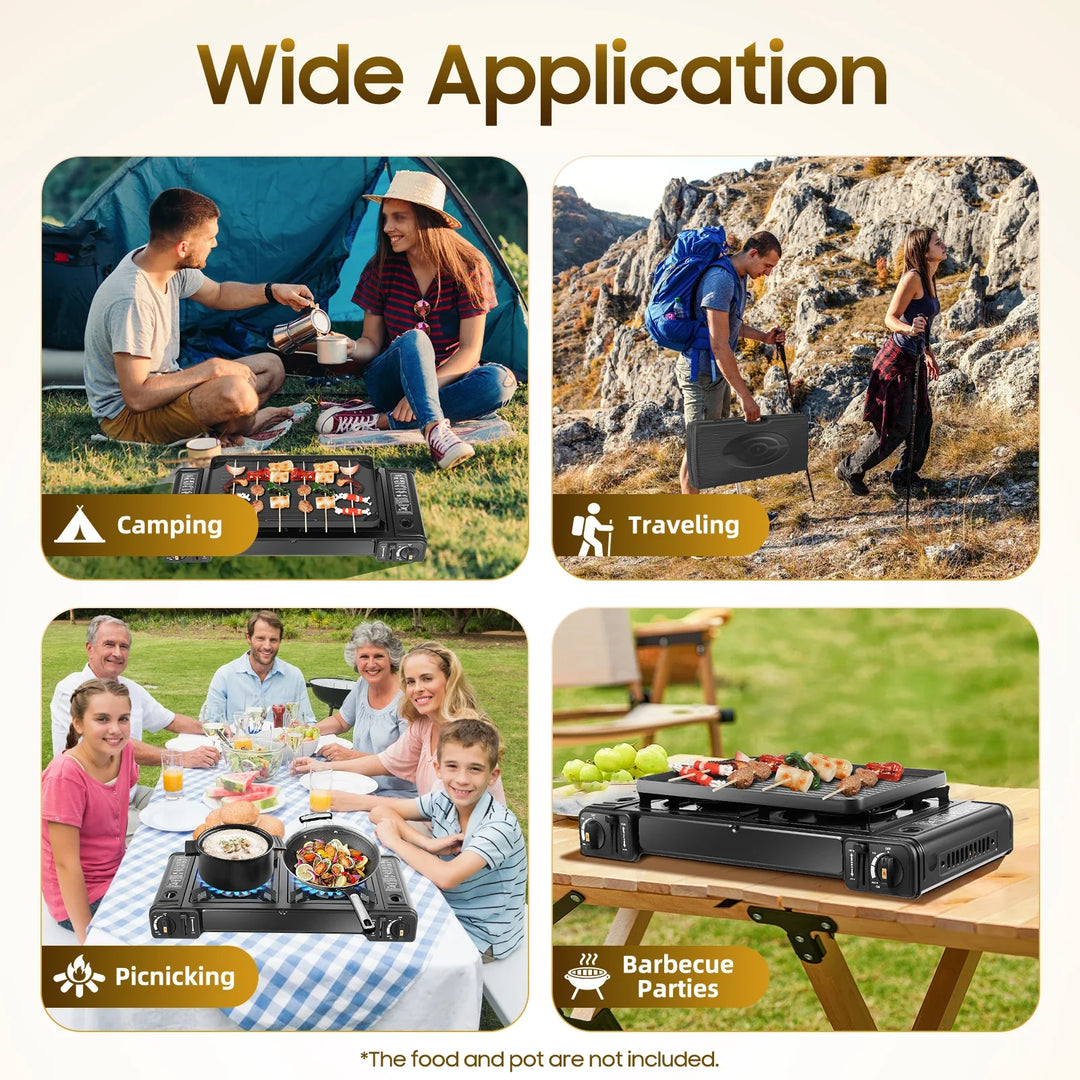 Portable Two-Burner Camping Stove - Campiq