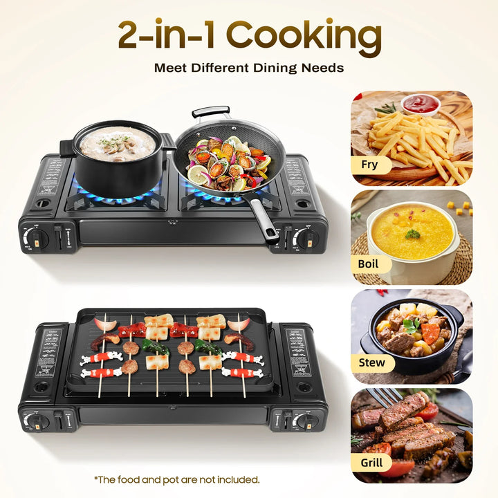 Portable Two-Burner Camping Stove - Campiq