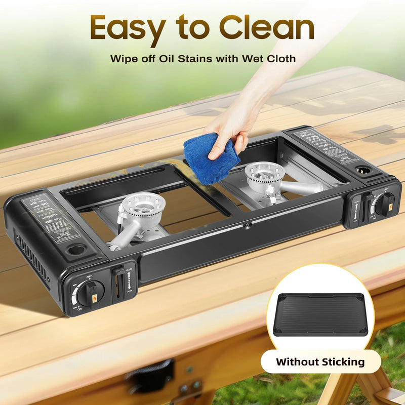 Portable Two-Burner Camping Stove - Campiq