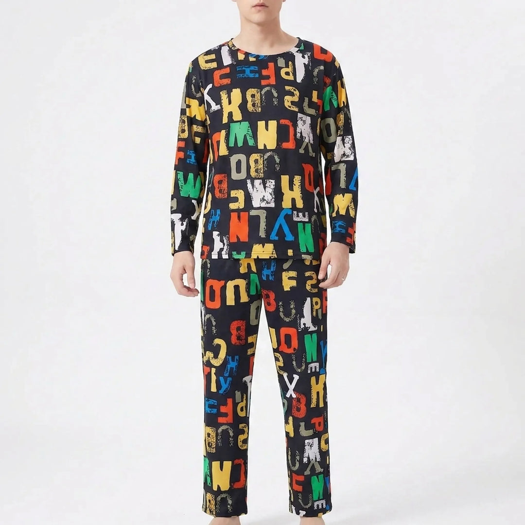 Printed Long Sleeve Pyjama Set - Brent