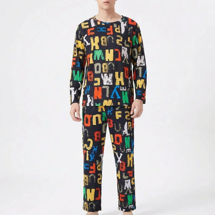 Printed Long Sleeve Pyjama Set - Brent