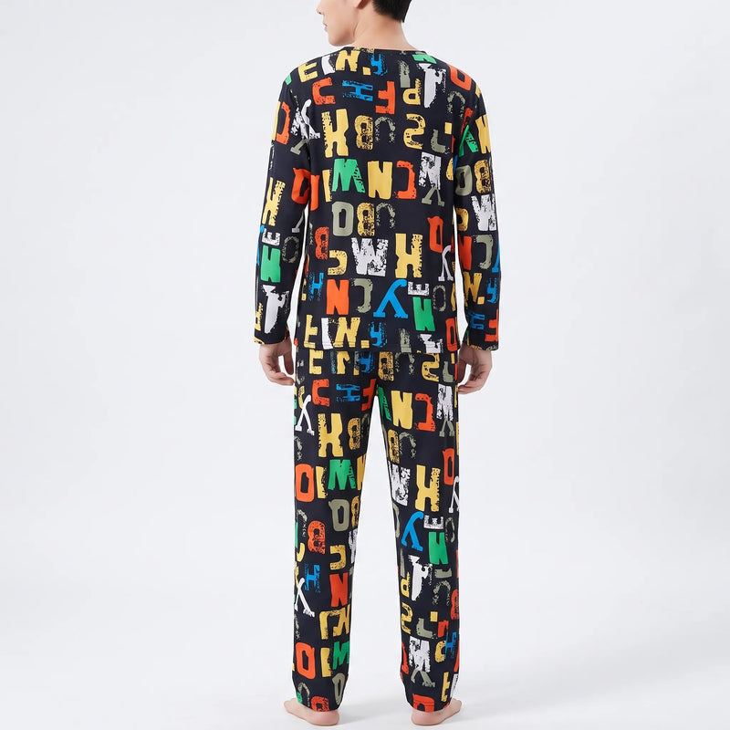Printed Long Sleeve Pyjama Set - Brent