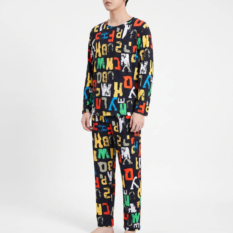 Printed Long Sleeve Pyjama Set - Brent