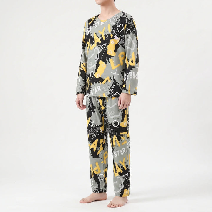 Printed Long Sleeve Pyjama Set - Brent