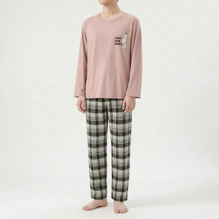 Printed Long Sleeve Pyjama Set - Brent