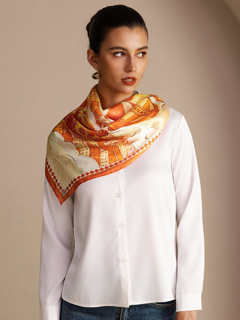 Printed Square Neck Scarf - Volaris