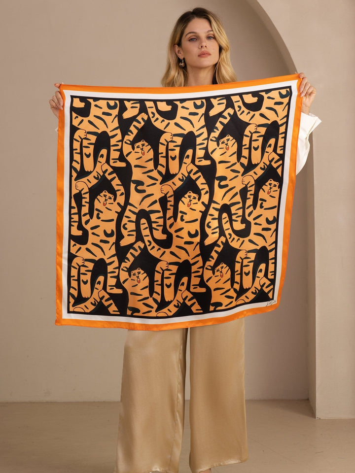 Printed Square Scarf - Tigara