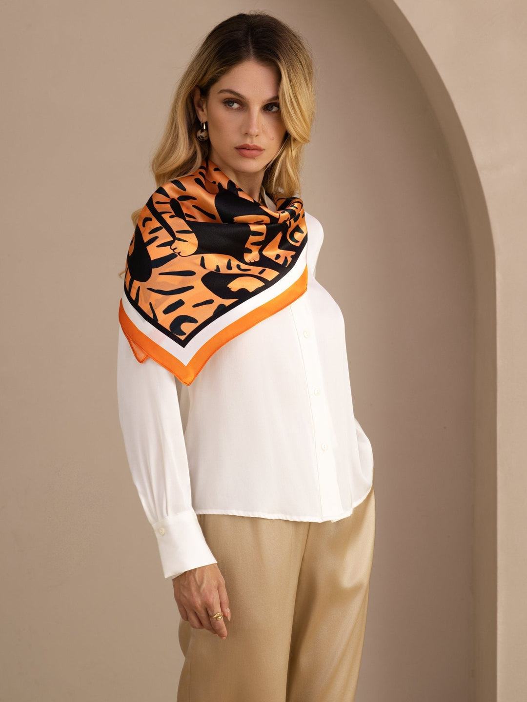 Printed Square Scarf - Tigara