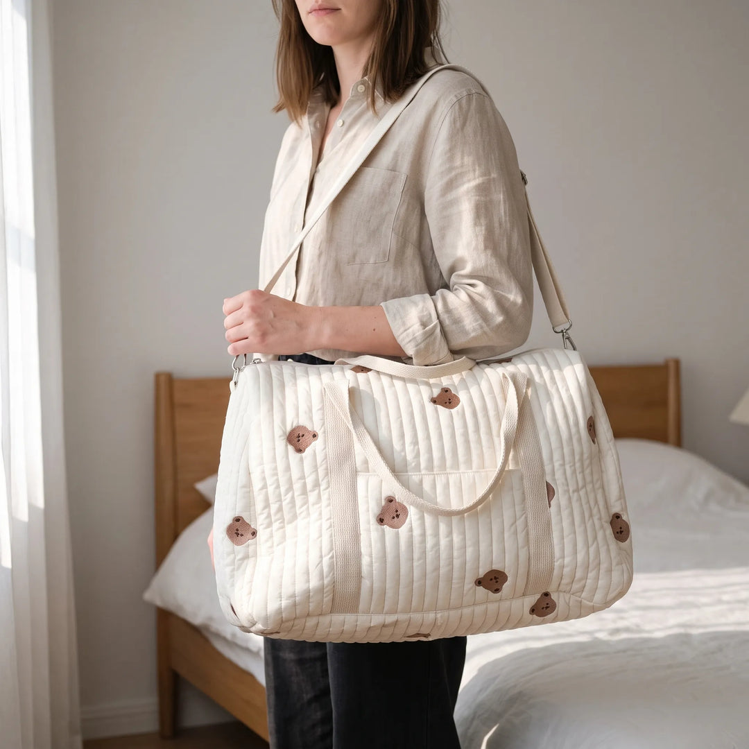 Quilted Embroidered Large Women's Holdall - Nubitote
