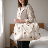 Quilted Embroidered Large Women's Holdall - Nubitote