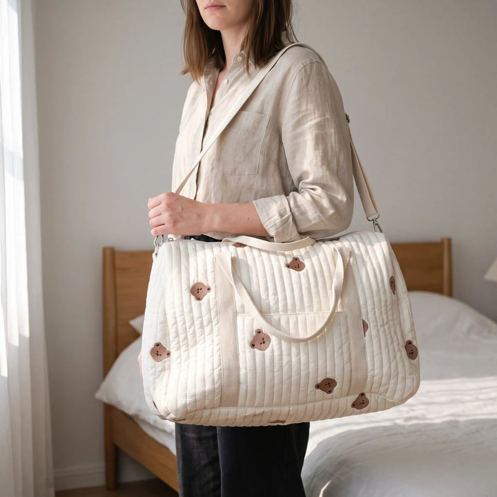 Quilted Embroidered Large Women's Holdall - Nubitote