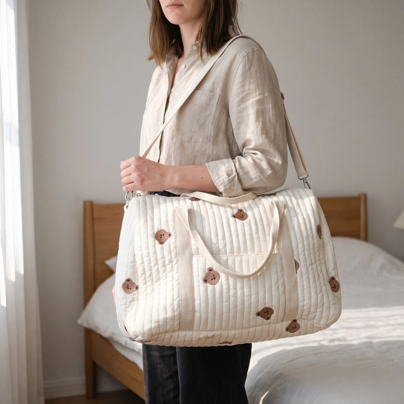 Quilted Embroidered Large Women's Holdall - Nubitote