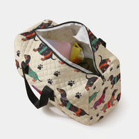 Quilted Printed Travel Duffle Bag - Doxara