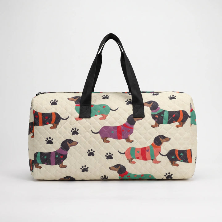 Quilted Printed Travel Duffle Bag - Doxara