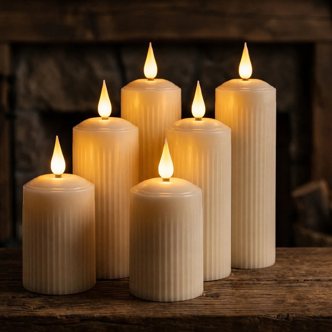 Rechargeable Flameless Pillar Candles - Candora