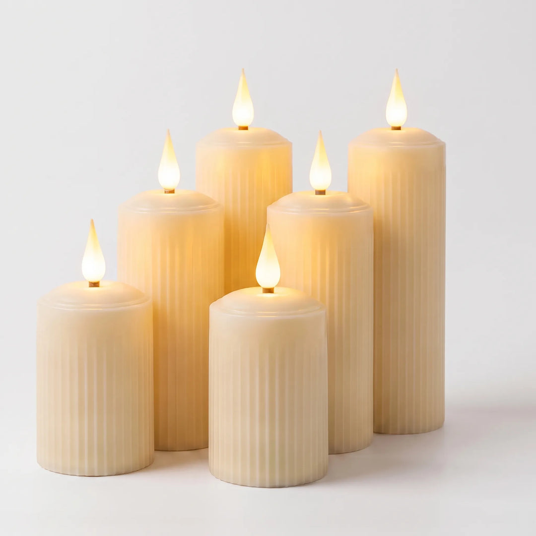 Rechargeable Flameless Pillar Candles - Candora