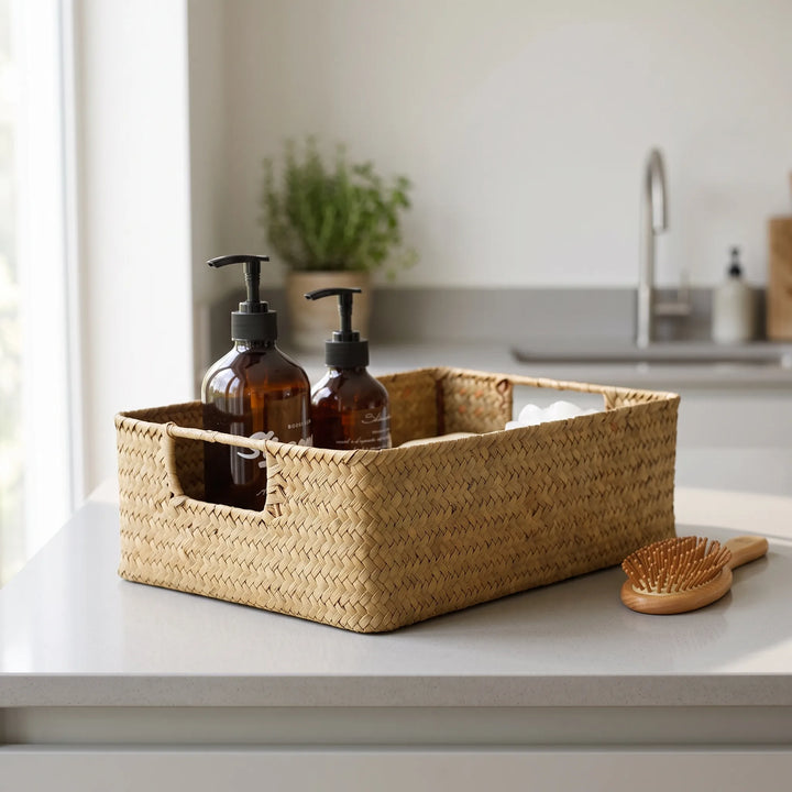 Rectangular Textured Open Storage Basket - Tressia