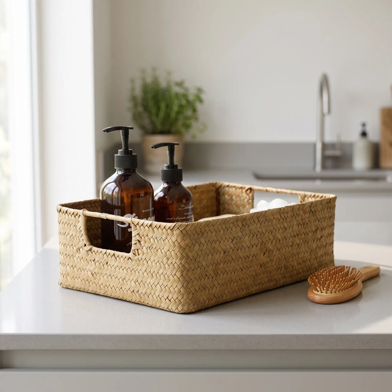 Rectangular Textured Open Storage Basket - Tressia