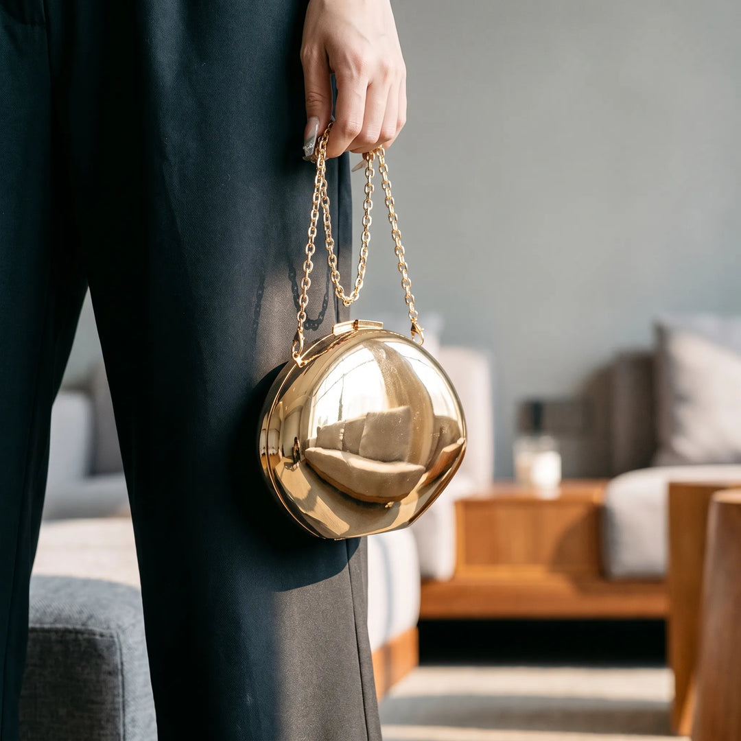 Reflective Hard-Shell Evening Clutch Bag - Oystelle